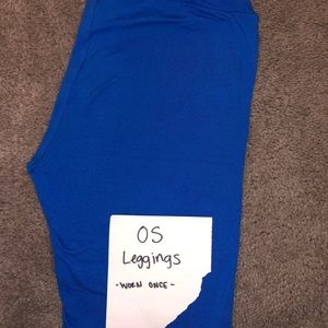 Blue LuLaRoe OS leggings - worn once